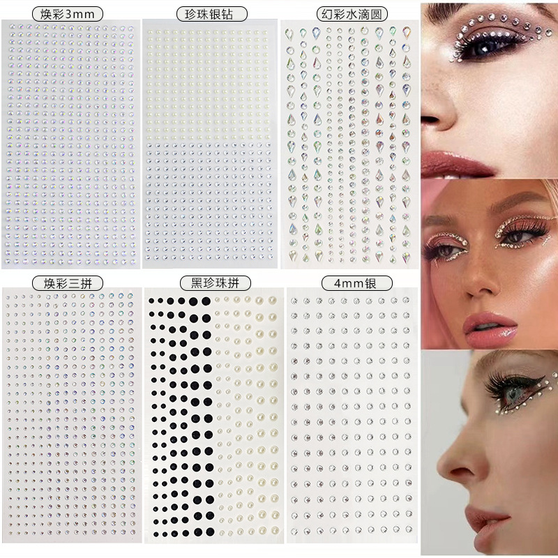 Makeup - Weiße Strasssteine 2mm 3mm 4mm Acryl