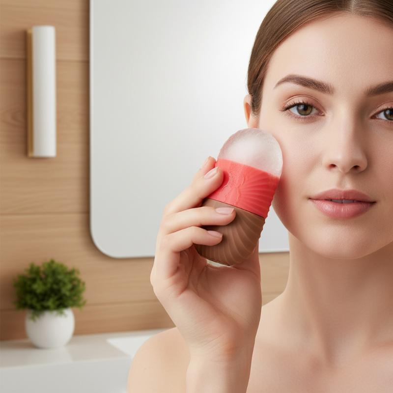 Face Ice Roller Puffiness - Silikon-Eisform, 1 Stück, Muschelmuster für Gesichts-Eisroller,