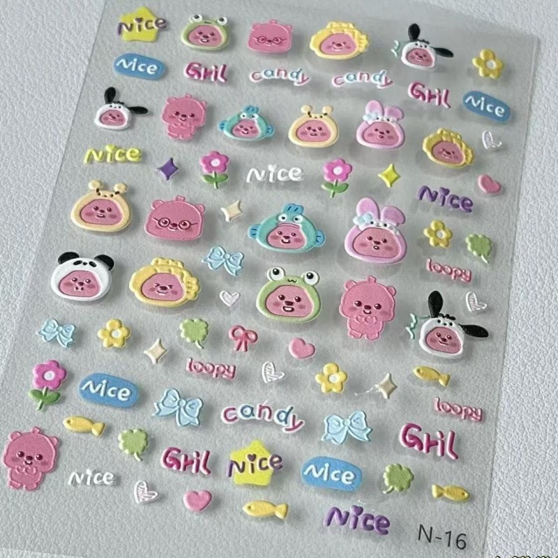 Loopy 3D-Prägeaufkleber, trans – Nail Art Bewertung und Preis