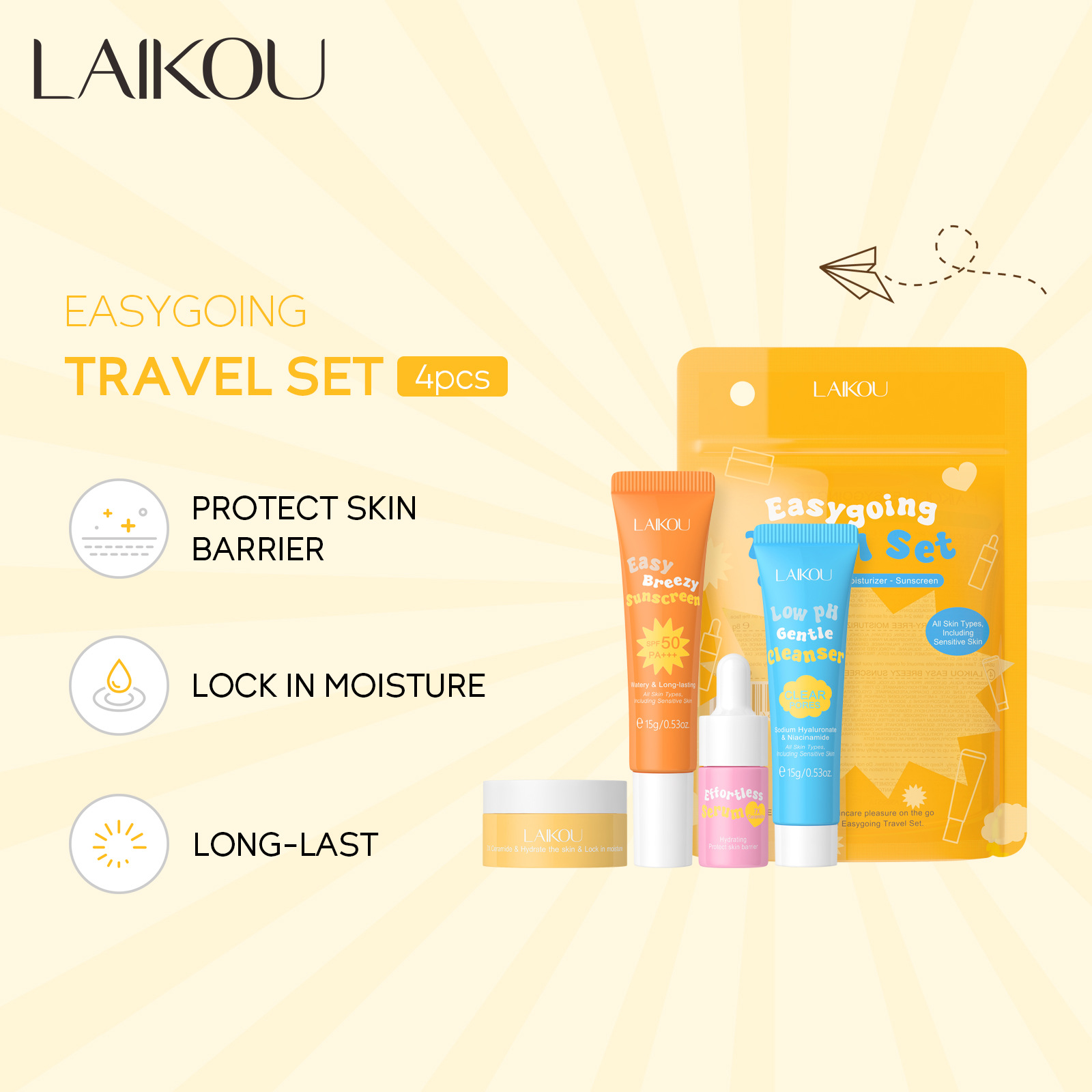 4PCS Laikou Ceramide Reiseanzu – Hyaluronic Acid Facial Serum Bewertung und Preis