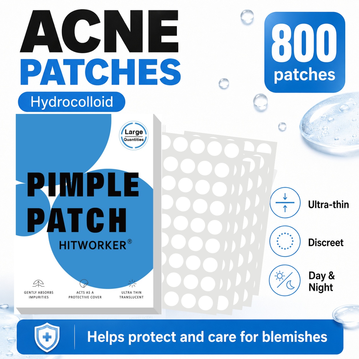 800 Stück Hydrokolloid-Akne-Pf – Hydrocolloid Pimple Patch Bewertung und Preis